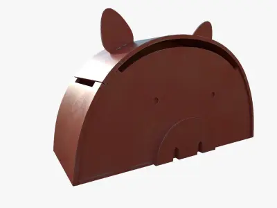Pig Toy Box for Playing Equipments Child Room Metal Edition 3D model