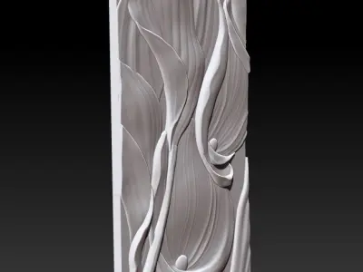 Calla lily bas-relief 3D model
