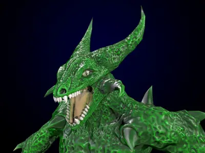 Monster reptilian Low-poly 3D model