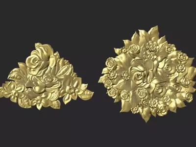 Bouquet of roses bas relief 3D print model