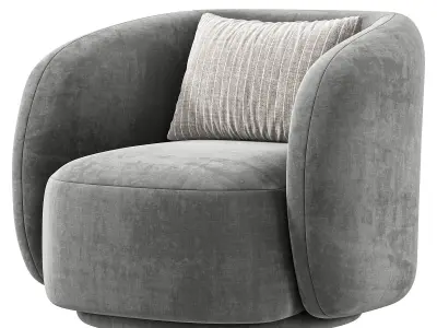  Poole Swivel Lounge Chair By Poly Bark 3D model
