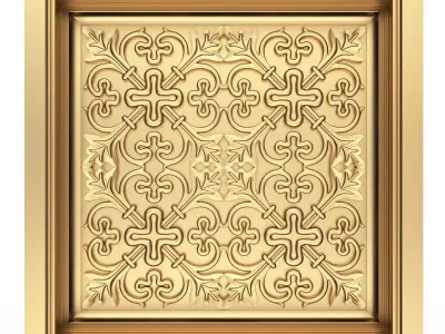 Carved Ceiling Tile 03 Low-poly 3D model