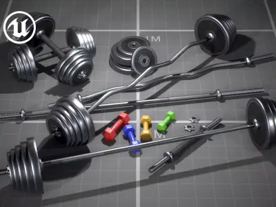 Gym Equipment Low-poly 3D model