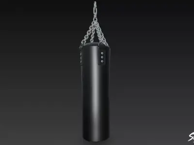 Black Heavy Bag Low-poly 3D model
