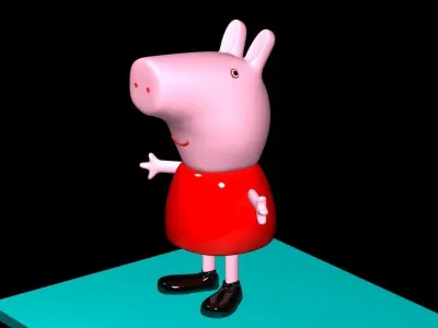Pigs  family Low-poly 3D model