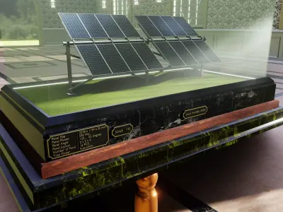 Solar Energy Double Panel Tracker System 2x2x4 Diorama Low-poly 3D model