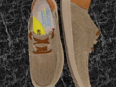 SKECHERS RELAXED FIT 3D SHOES - MELSON - PLANON - BROWN Low-poly 3D model