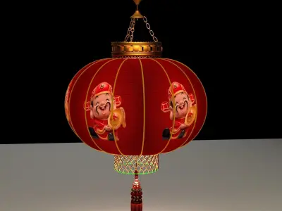 Chinese red lantern Low-poly 3D model purchase