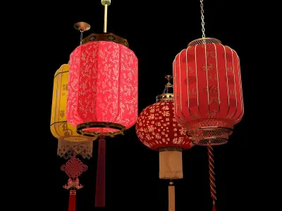 Chinese red  lantern 3D model buy