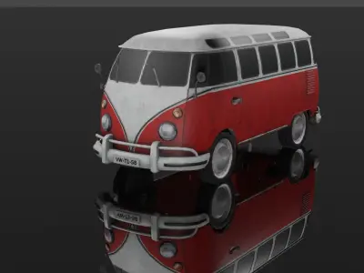 VW transporter T1 lowpoly personal car Low-poly 3D model