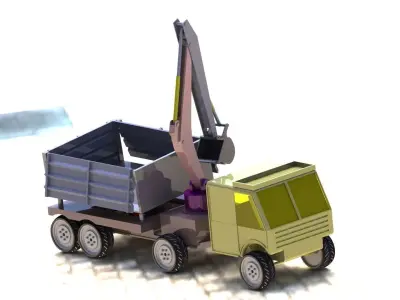 Three way tripper with self arm Free 3D model