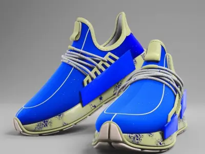 Blue Running Shoe 3D model