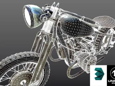 Motocycle heavy  M72  Model low-poly 3D model Low-poly 3D model