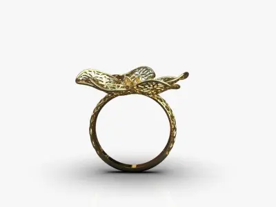 Light floral ring 3D print model