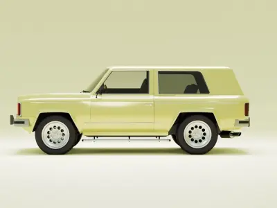 Generic 80s 2 door SUV  Low-poly 3D model