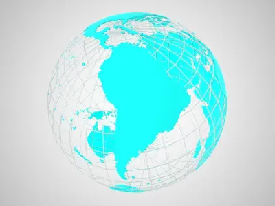 Globe News Skeleton Mint 3D model