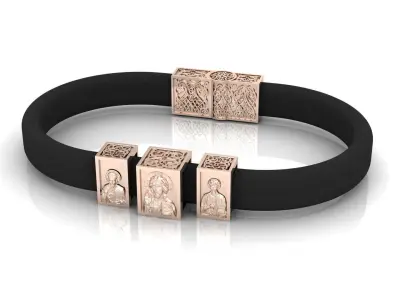Bracelet lock and charms 3D print model