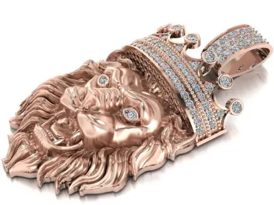 king lion pendant 3D print model