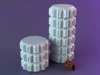 Patterned cylindrical candle 3D print model