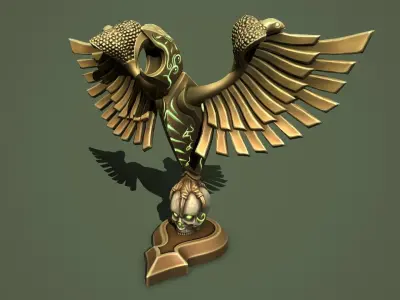 Statue Eagle Low-poly 3D model
