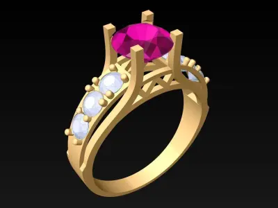Diamond Ring - Womens Rings - N2122 Free 3D print model