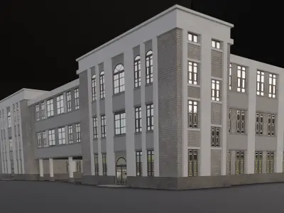 Building structure 3D Model Low-poly 3D model