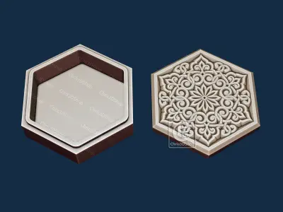 Hexagonal V-Carved Jewelry Box 2 - CNC Files 3D model
