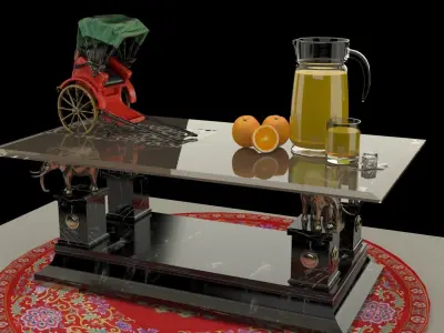  Chinese rickshaw   3D model