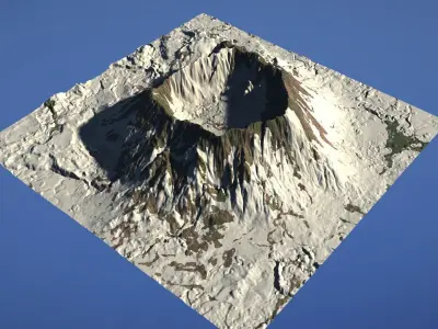 Landscape Environment Volcano Snow Sample Free low-poly 3D model