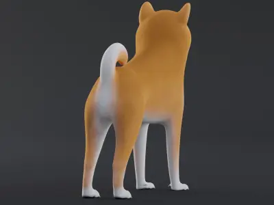Dog Shiba Inu Low Poly Model Game AR VR Low-poly 3D model