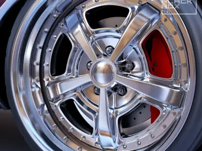 VIZ MUSCLE WHEEL SET FRONT AND REAR 3 OFFSETS for diecast  3D print model