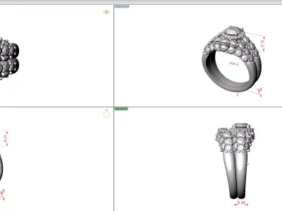 Large Round Diamond Solitaire With Big Diamond Band SET 3DM 3D print model