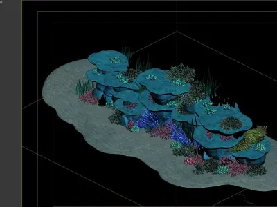 coral cartoon 3D model