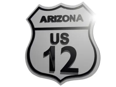 Sign Arizona US Route 12 3D model