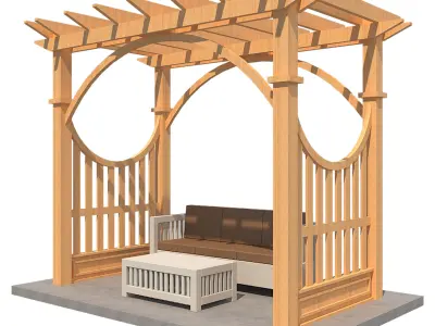 Pergola 2 Low-poly 3D model