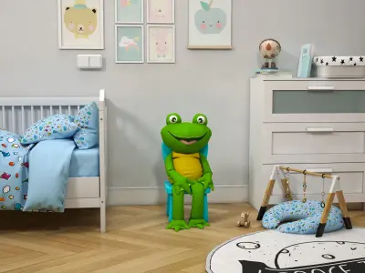 Stuffed Toy Frog 3D model