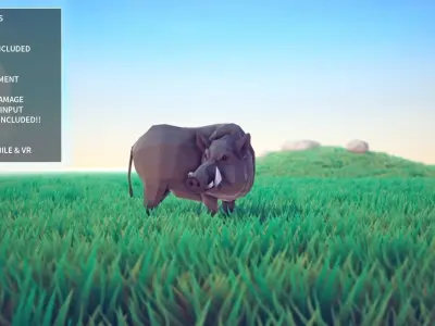 Poly Art Boars Low-poly 3D model