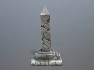 pillar Low-poly 3D model 4