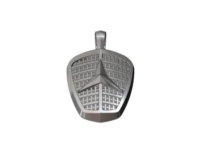 German Mercedes grill star automotive logo pendant charm 3D print model