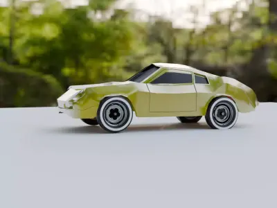 High-Quality 3D Model  Futuristic  low poly Sports Car 3D model