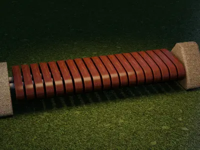 STREET BENCH Free low-poly 3D model