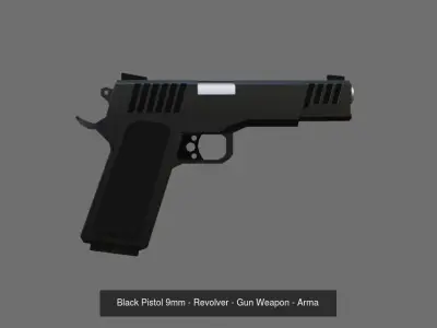 9mm Pistol Pack  3D Model Collection