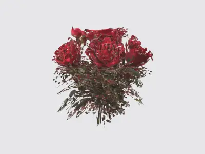 red rose flowers Low-poly 3D model