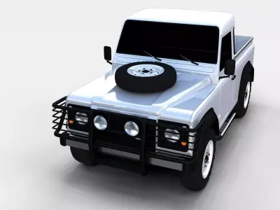 Land Rover Defender 90 Pick Up rev 3D model