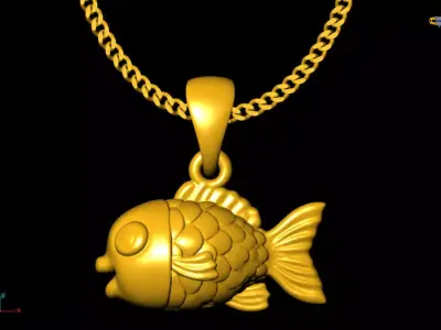Fish pendant charms - one inch pendant 3D print model