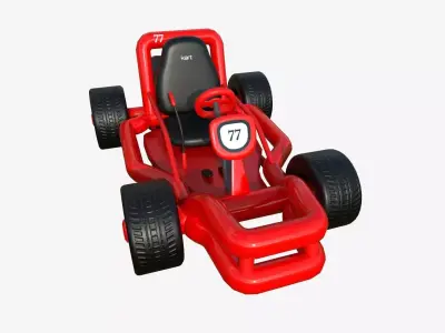 Cartoon Kart H01 Red - Vehicle Racing Design Low-poly 3D model