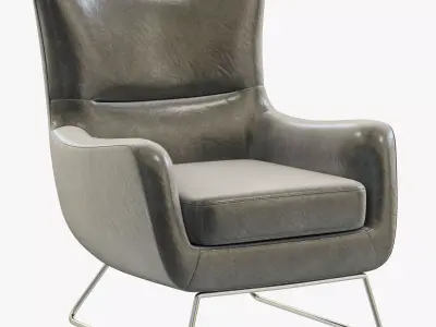 RH Modern Liam Leather Chair 3D model