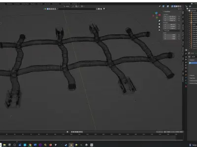 Adventure game sewer environment Low-poly 3D model