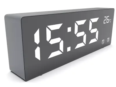 CLOCK GRAY WHITE Low-poly 3D model