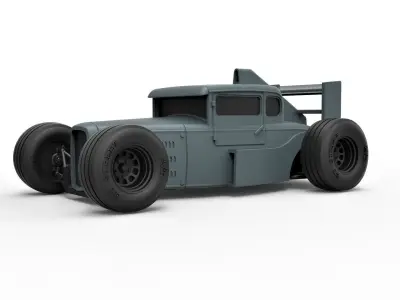 Hot rod Formula One Scale 1 to 24 3D print model